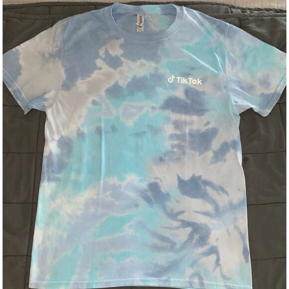 TIK TOK Tie Dye Shirt Medium - Blue - Picture 1 of 3